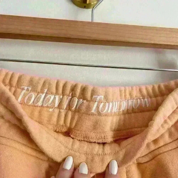 Publish High Rise Drawcord Waist Jogger Sweatpants Light Orange L - Picture 3 of 11